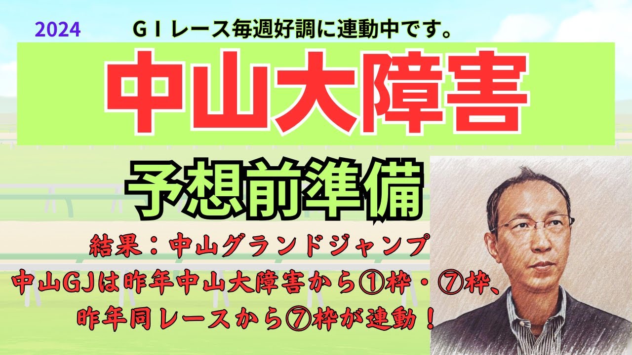 中山大障害 （中山GJは昨年の中山大障害から①枠・⑦枠、昨年同レースから⑦枠が連動！） 予想前準備データ 2024 #中山大障害 ジューンベロシティは何枠に？