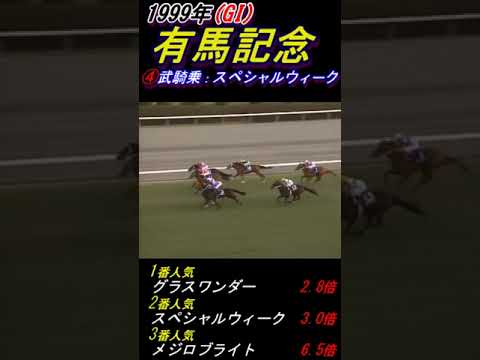 【武豊の有馬記念2着回数がヤバイ！歴代断トツ１位！】何回か分かりますか？馬名も分かりますか？･･1分ショート動画にギュギュっと無理矢理つめこみ！(新しい順で) #武豊 #有馬記念