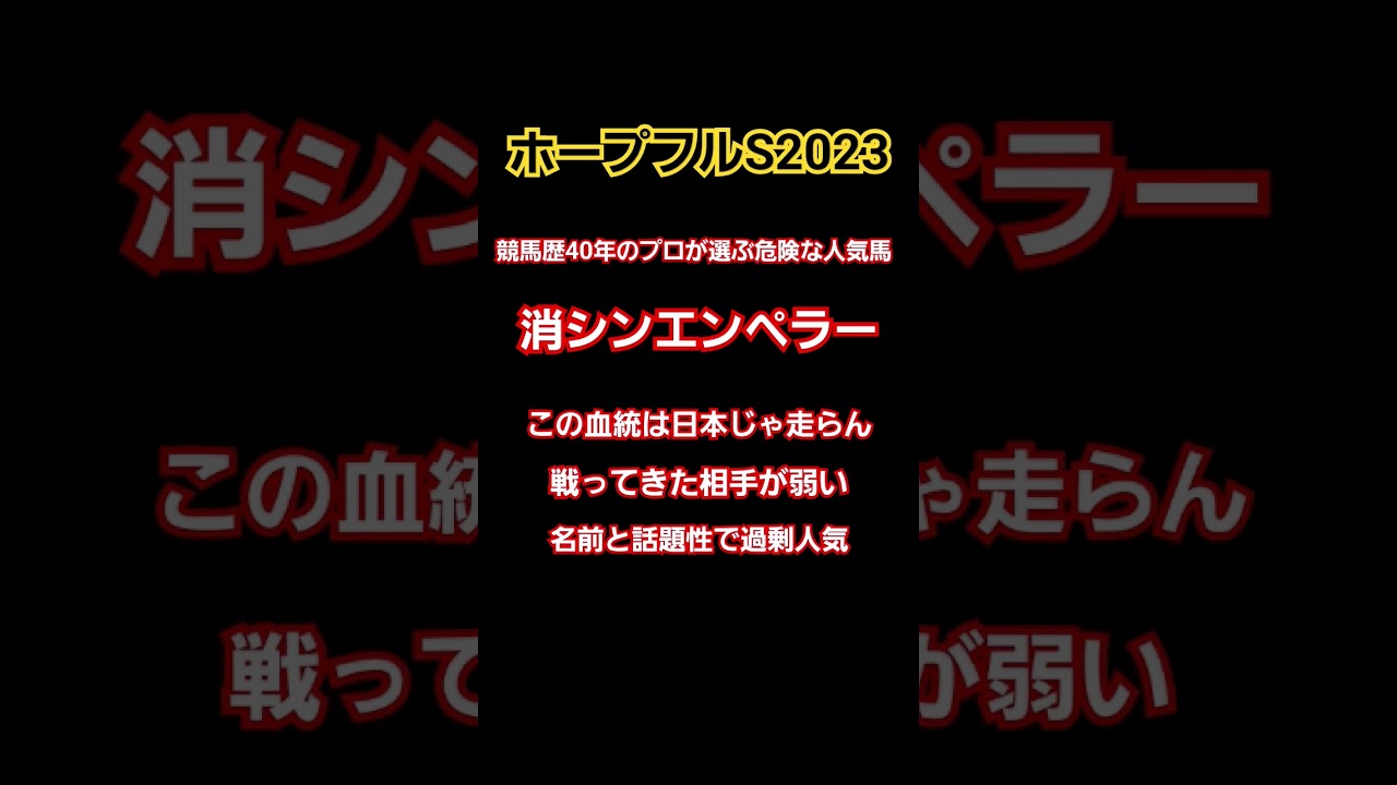 ホープフルステークス2023 危険な人気馬 #ホープフルステークス #シンエンペラー #shorts