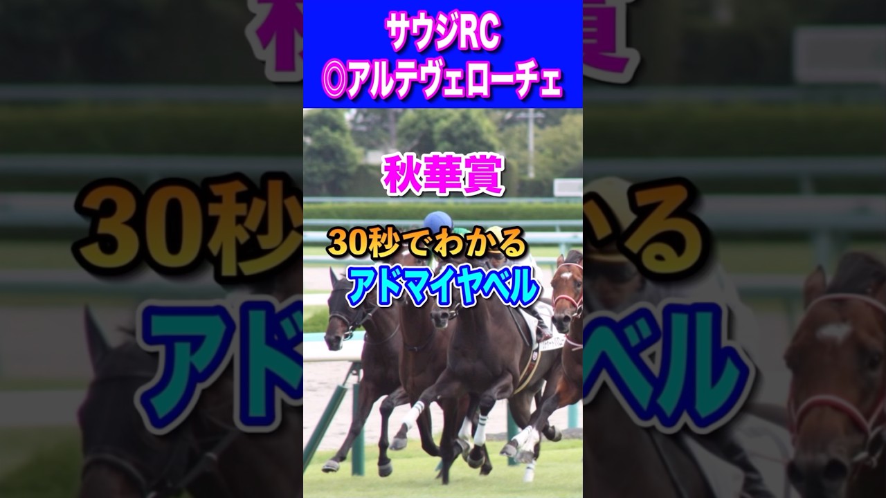 【秋華賞2024】30秒でわかるアドマイヤベル