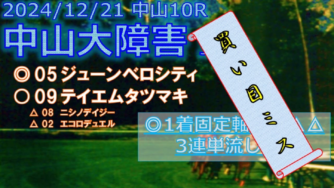 中山大障害予想（2024年12月21日中山10R）by R2理論