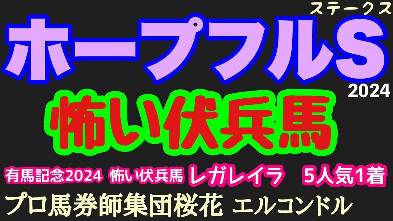 エルコンドル氏のホープフルステークス2024怖い伏兵馬！！クロワデュノールをはじめ将来性ある馬が揃ったが今年の2歳戦はここまでやや荒れ模様！ならば伏兵馬にもチャンスあり！？