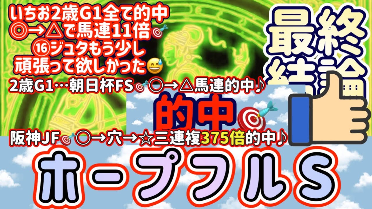 【競馬予想】ホープフルS ◎→△で馬連🎯的中しました😉
