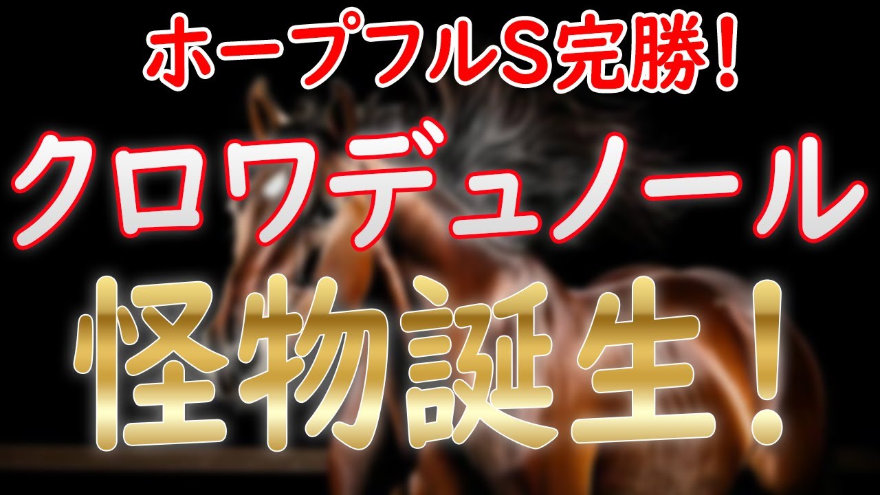 クロワデュノールは怪物か！コントレイルやサートゥルナーリア級！？結果分析！【ホープフルステークス2024】