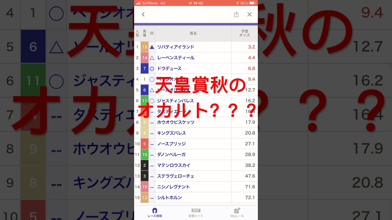 #天皇賞秋 #秋天 #JRA #オカルト？？