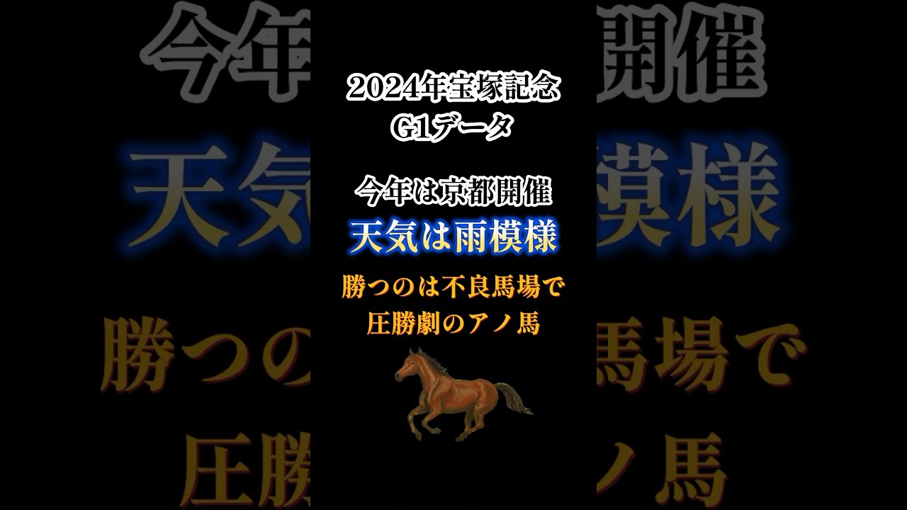 宝塚記念2024！今年は雨模様！勝つのはアノ馬？ #shorts #宝塚記念2024 #g1 #重馬場 #不良馬場