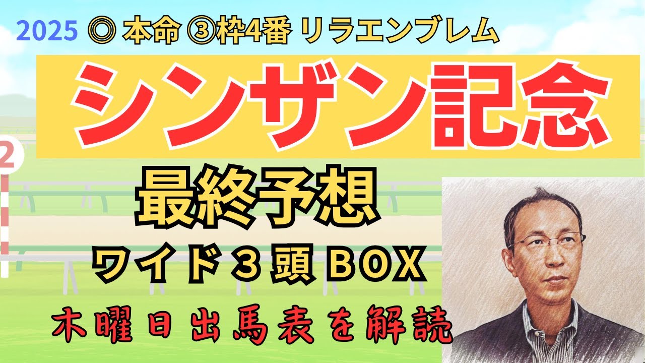 ◎ リラエンブレム  1着、△ 2着「シンザン記念 2025　ワイド3頭BOX3点 予想」 #シンザン記念