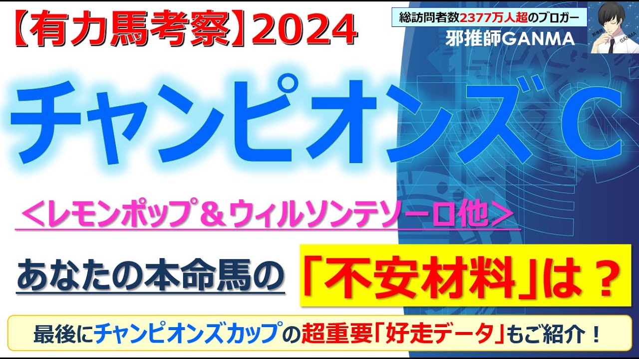【チャンピオンズカップ2024 有力馬考察】レモンポップ＆ウィルソンテソーロ他 人気馬5頭を徹底考察！