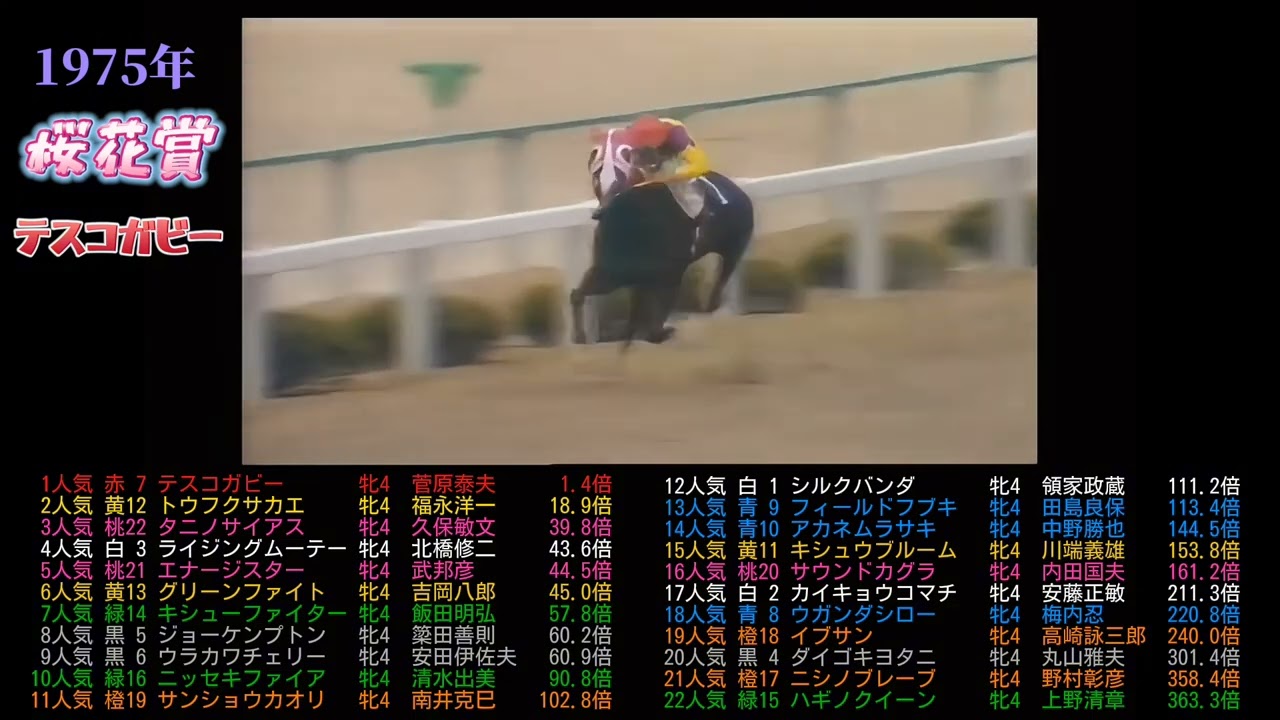 1975年桜花賞　テスコガビー　　　#ウマ娘#競馬#競走馬#馬#horse#武豊#jra