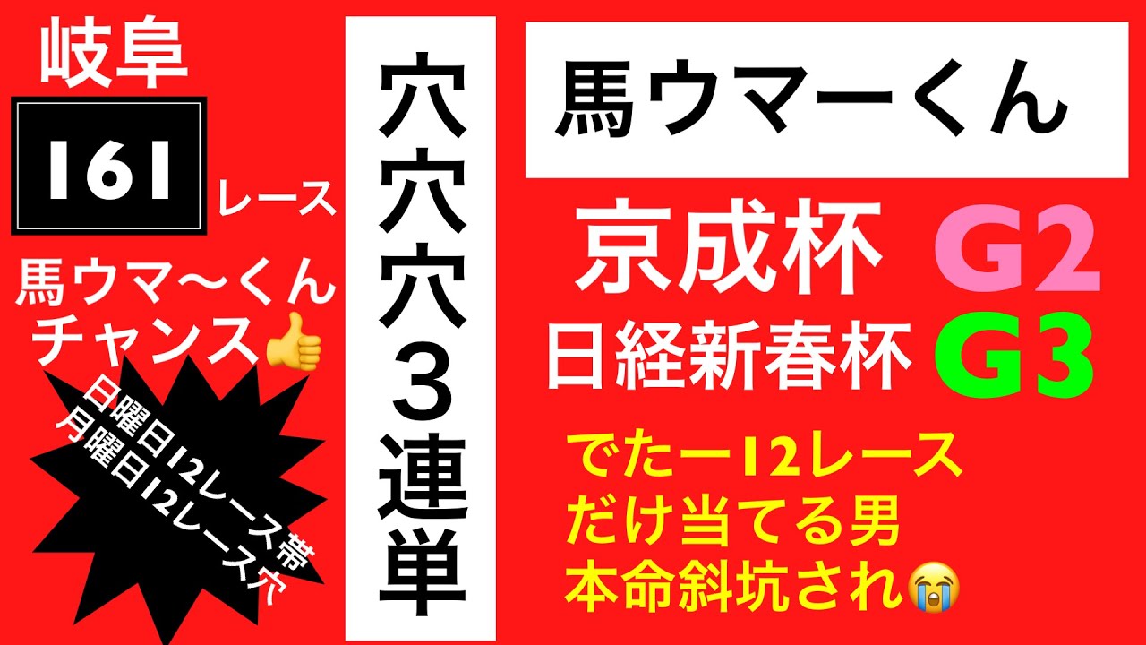 京成杯G2と日経新春杯G3は取りたい👍😊👍逃げ馬vs追い込み馬🐴