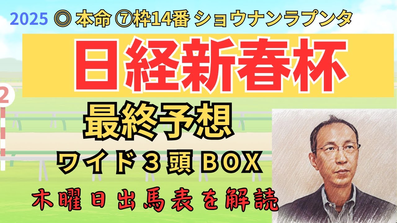 ◎ ショウナンラプンタ 2着、△ マイネルエンペラー 3着「日経新春杯 2025　ワイド3頭BOX3点 予想」 #日経新春杯
