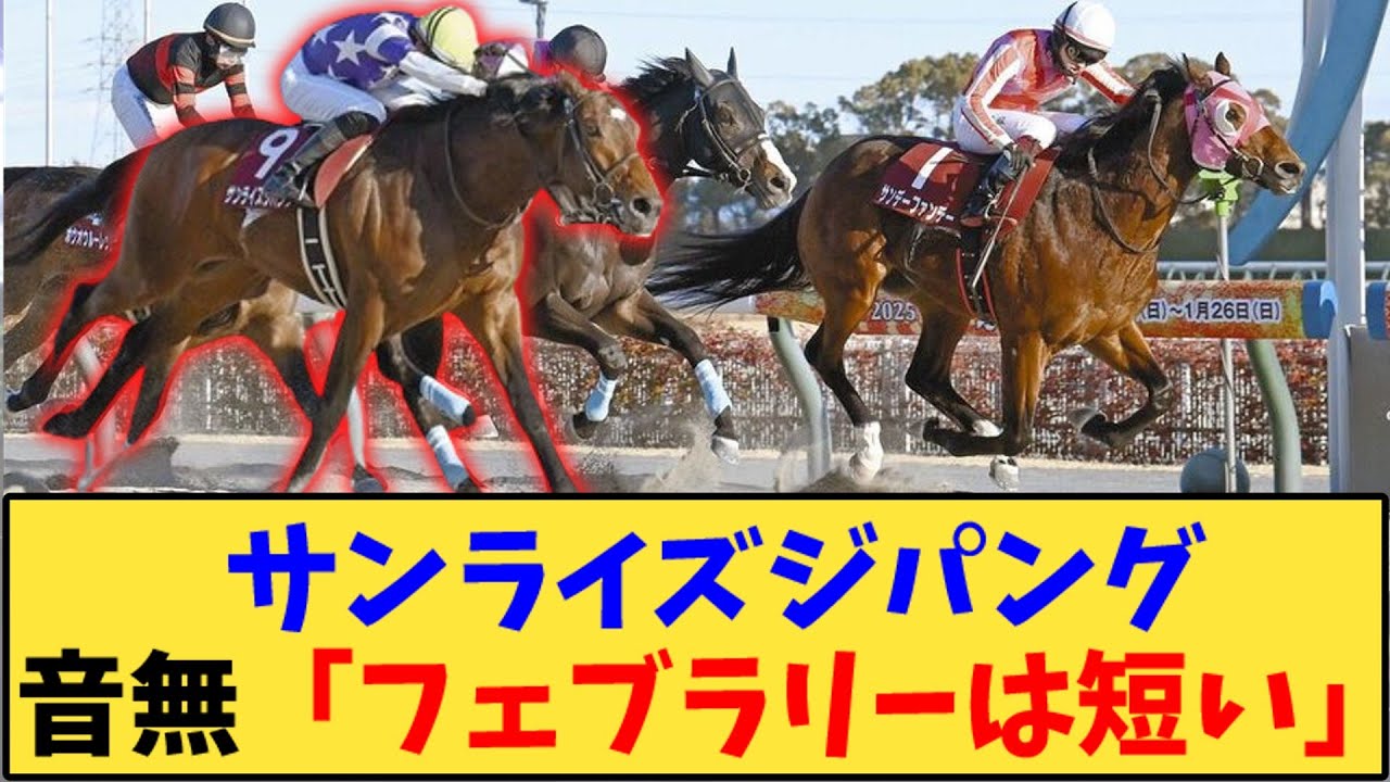 【競馬】「サンライズジパング 音無先生「フェブラリーは短い」」に対する反応【反応集】