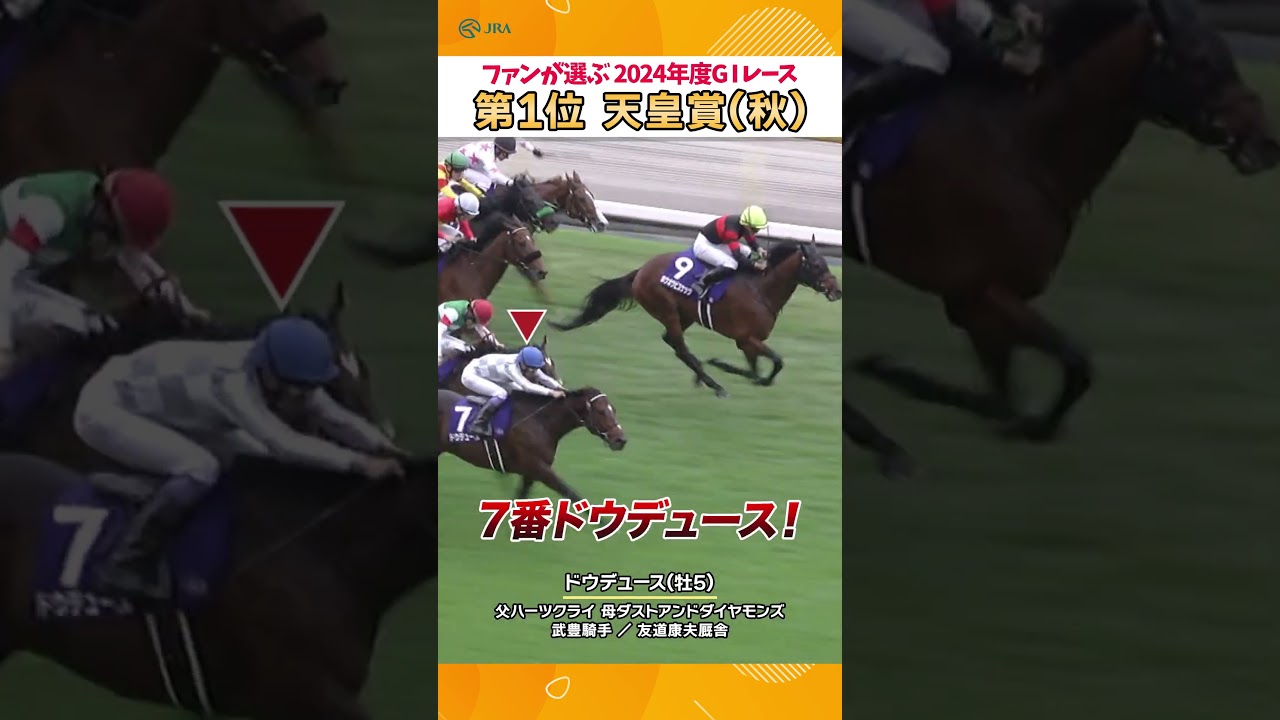 ドウデュースが驚異の末脚で4年連続GⅠ制覇！天皇賞（秋）  #shorts  | JRA公式