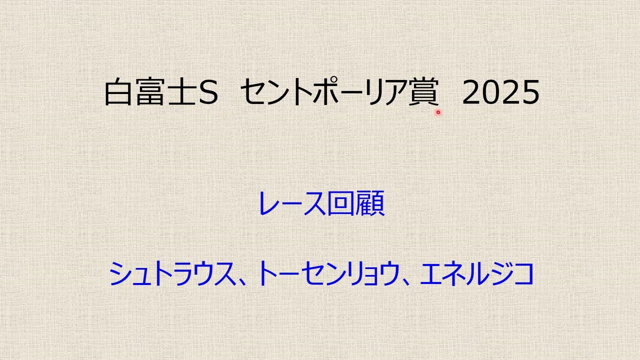 白富士S（ちょこっとセントポーリア賞）2025（レース回顧）シュトラウス　トーセンリョウ　エネルジコ