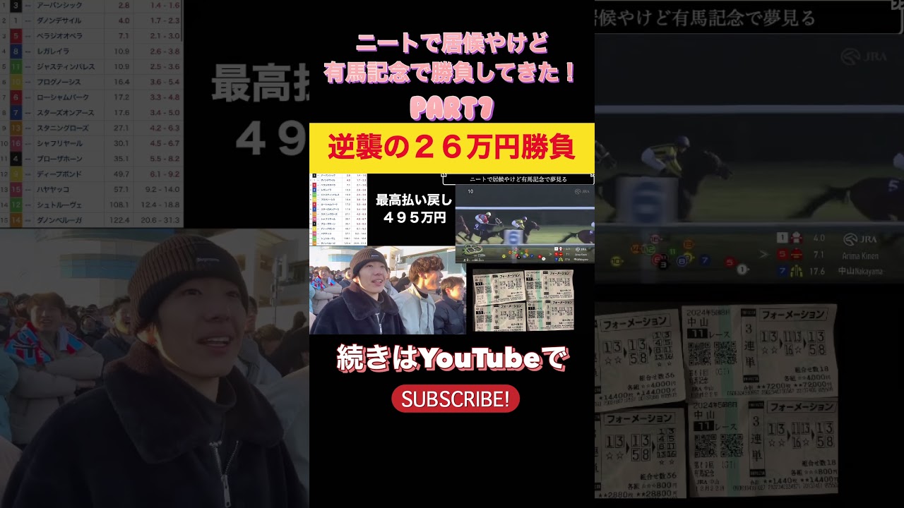 ニートで居候やけど有馬記念で勝負してきた！！！ #競馬 #有馬記念 #レガレイラ #ダノンデサイル #東京新聞杯 #京都記念