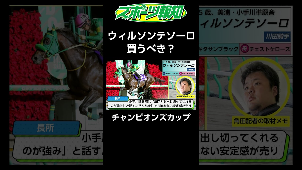 【チャンピオンズカップ2024】ウィルソンテソーロ、驚きの成長！レモンポップは有終の美を飾れるか？サンライズジパング＆武豊の実力は？