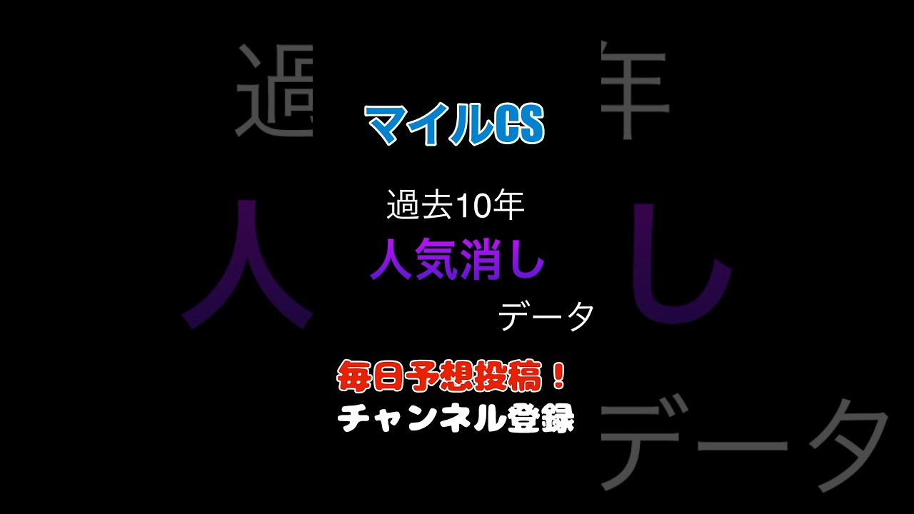 #マイルチャンピオンシップ2024 #競馬予想消しデータ#マイルcs