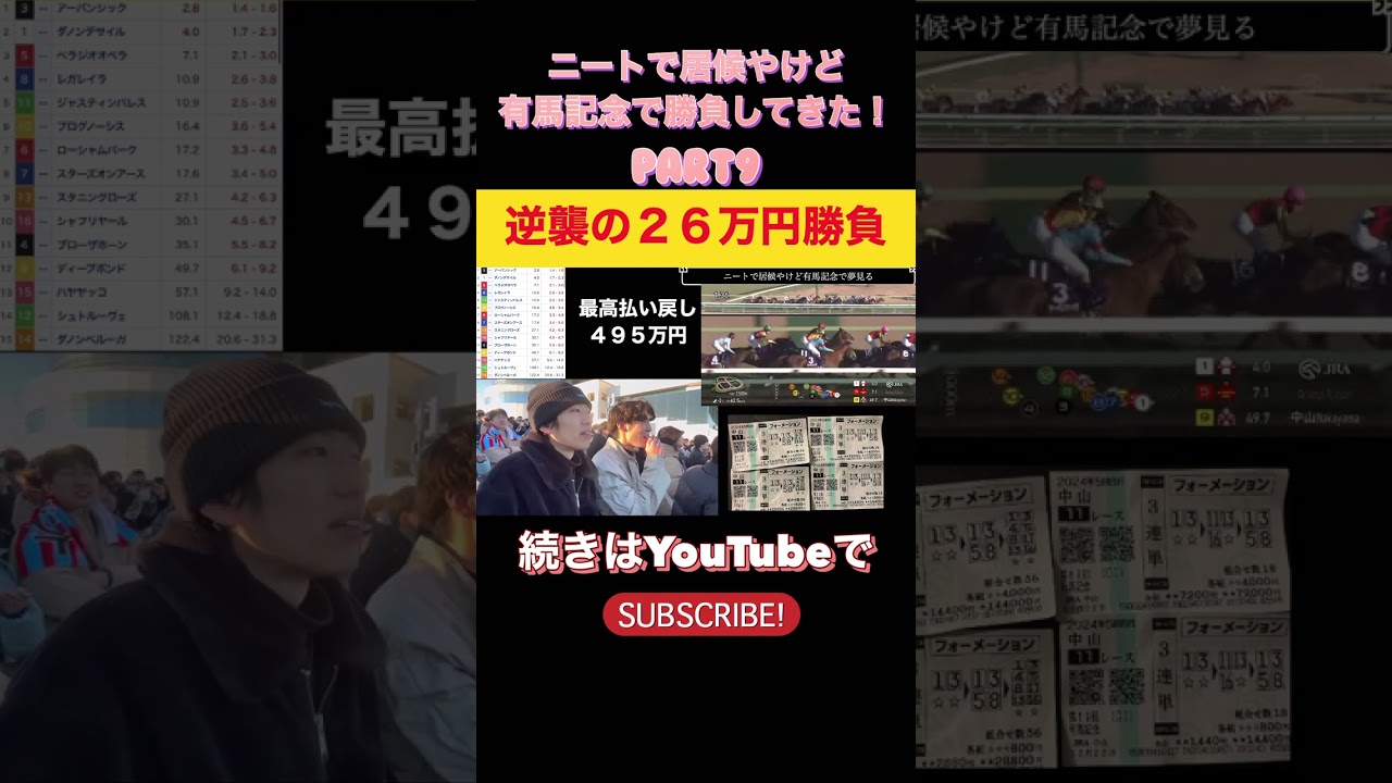 ニートで居候やけど有馬記念で勝負してきた！！！ #競馬 #有馬記念 #レガレイラ #ダノンデサイル #東京新聞杯 #京都記念
