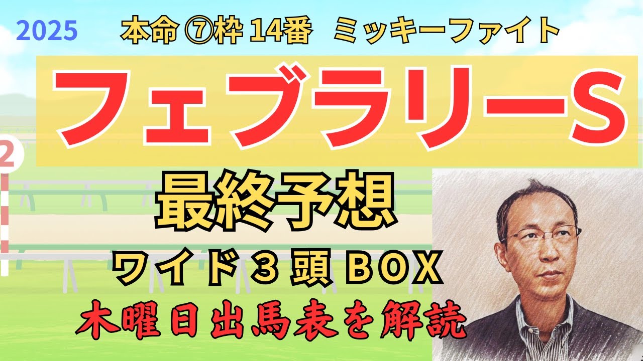 的中 〇 1着、△ 2着、◎ 3着 「フェブラリーステークス 2025 ワイド3頭BOX3点 予想」 #フェブラリーs