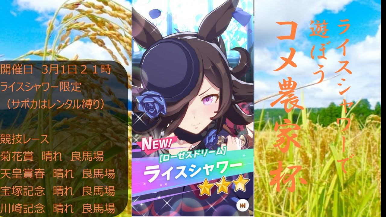 より強いお米作りへ　コメ農家杯　#ウマ娘プリティーダービー