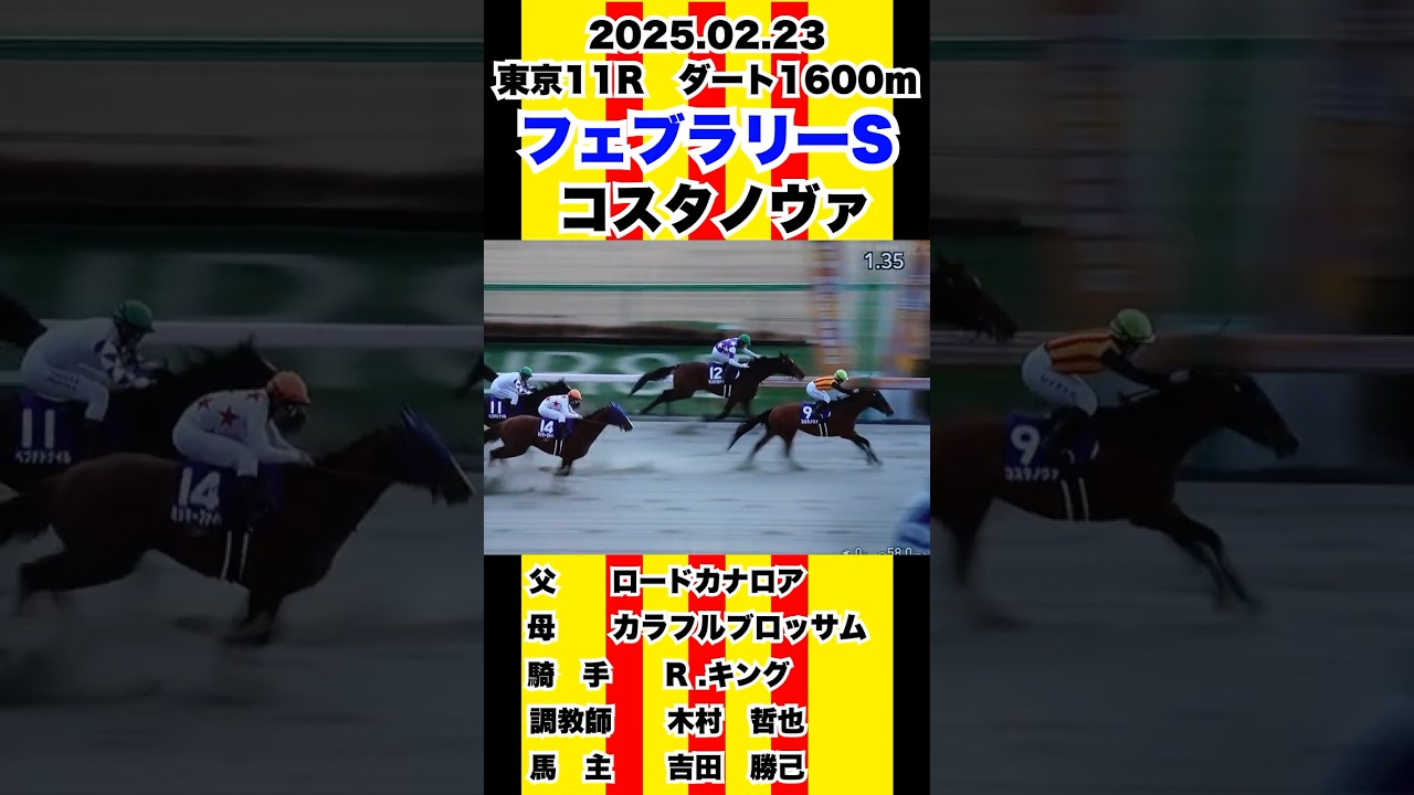 コスタノヴァ【フェブラリーステークス2025】