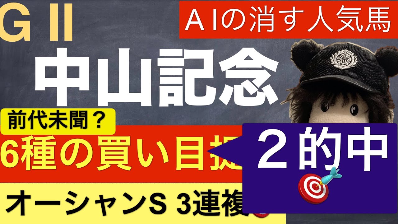 【競馬予想】中山記念。オーシャンステークス的中しました。馬券の買い目を6種類提案しています。低予算で競馬楽しみましょう！
