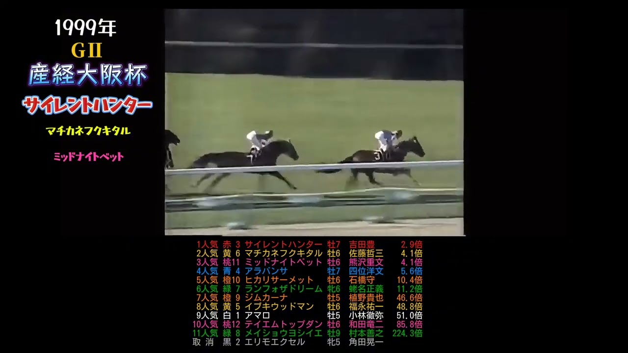 1999年産経大阪杯　　サイレントハンター　　#ウマ娘#マチカネフクキタル#競馬#競走馬#馬#horse#武豊#jra 　
