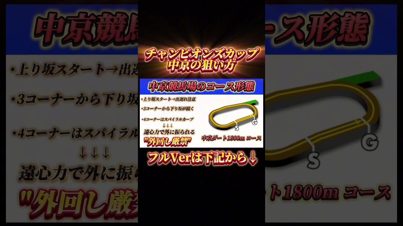 【チャンピオンズカップ】中京競馬場で勝つにはコース形態を理解する！ #ドウデュース #シンエンペラー#ドゥレッツァ#チャンピオンズカップ#レモンポップ#競馬