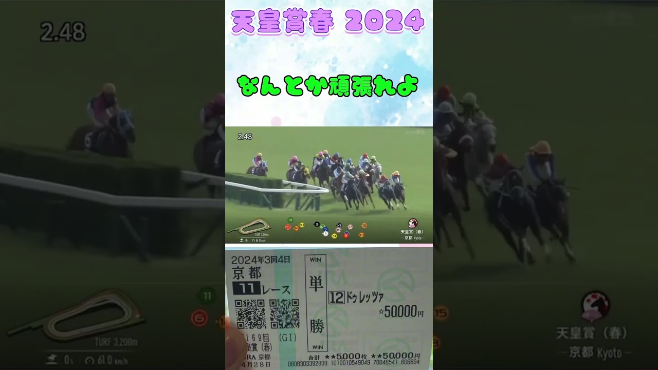 天皇賞春であの馬に5万円かけてみた #競馬 #競走馬 #天皇賞春