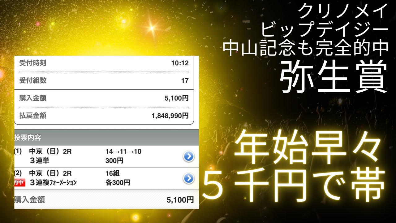 クリノメイ、ビップデイジー、中山記念完璧的中　弥生も当てる。