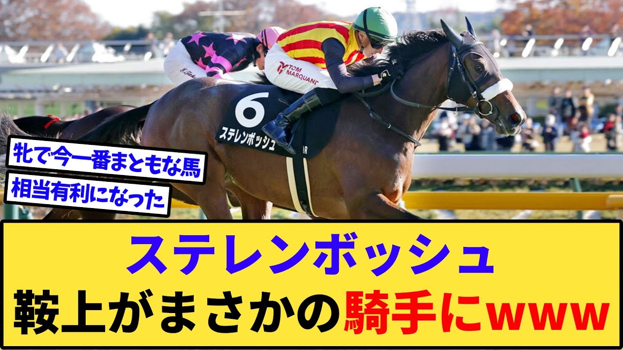 【速報】ステレンボッシュ、大阪杯の鞍上がまさかの騎手にwww