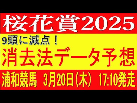 桜花賞（浦和競馬）⚠️9頭が消える！消去法データ予想