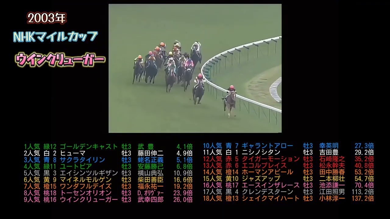 2003年NHKマイルカップ　ウインクリューガー　　#ウマ娘#競馬#競走馬#馬#horse#武豊#jra