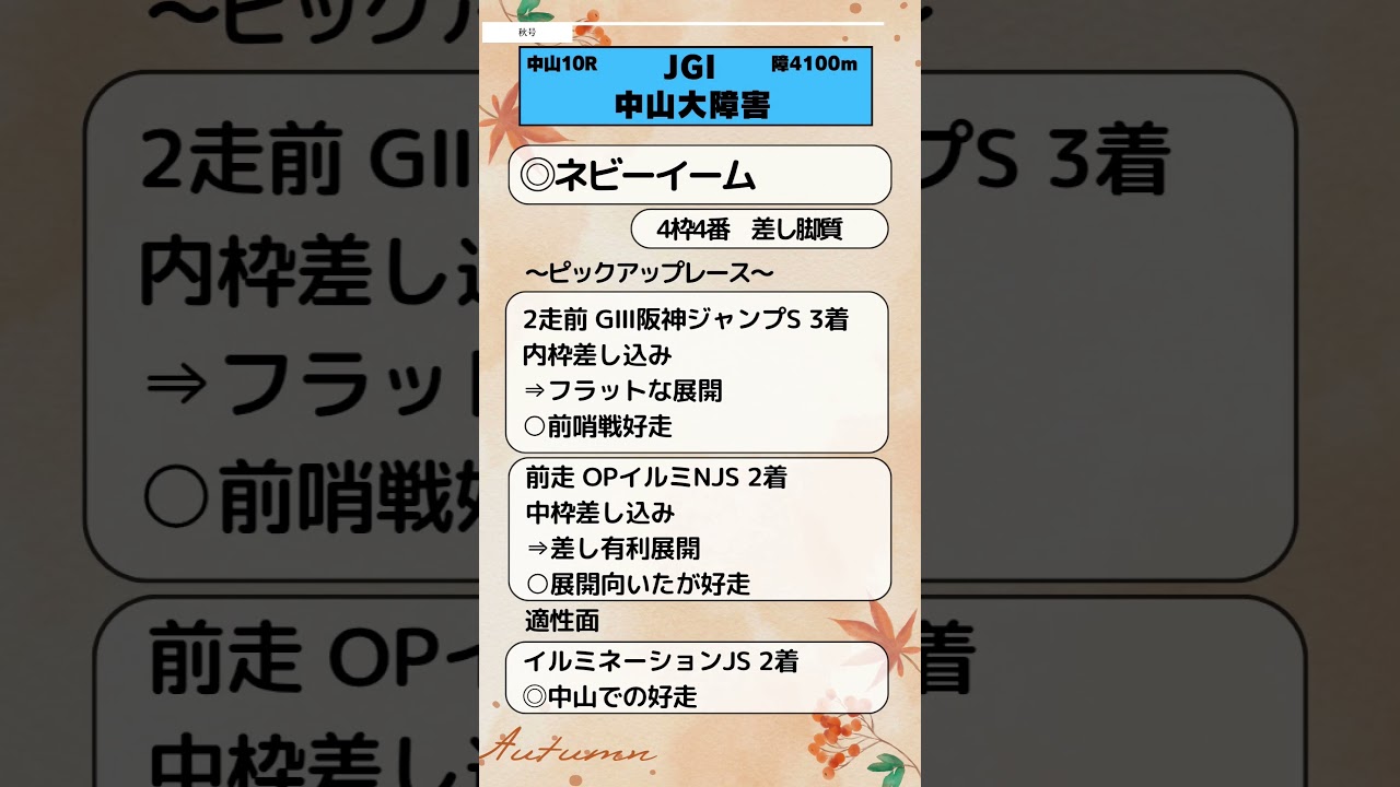 🏆中山大障害予想🏆💮ネビーイーム💮