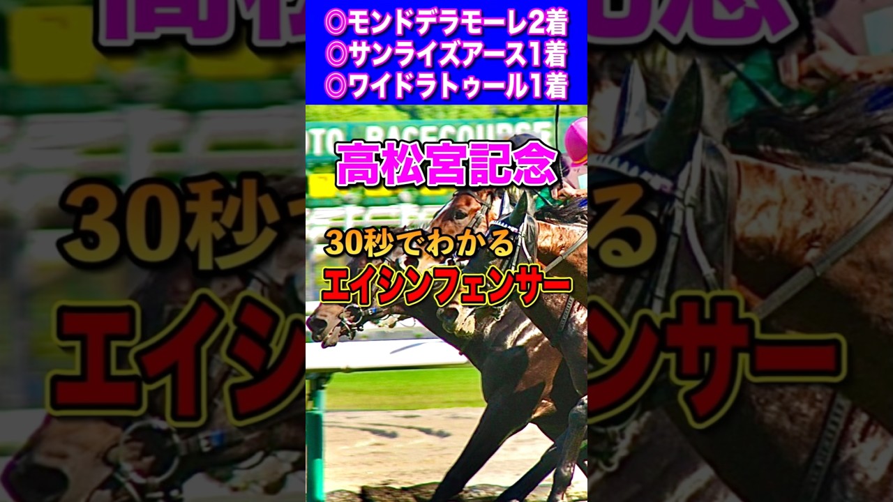 【高松宮記念2025】30秒でわかるエイシンフェンサー