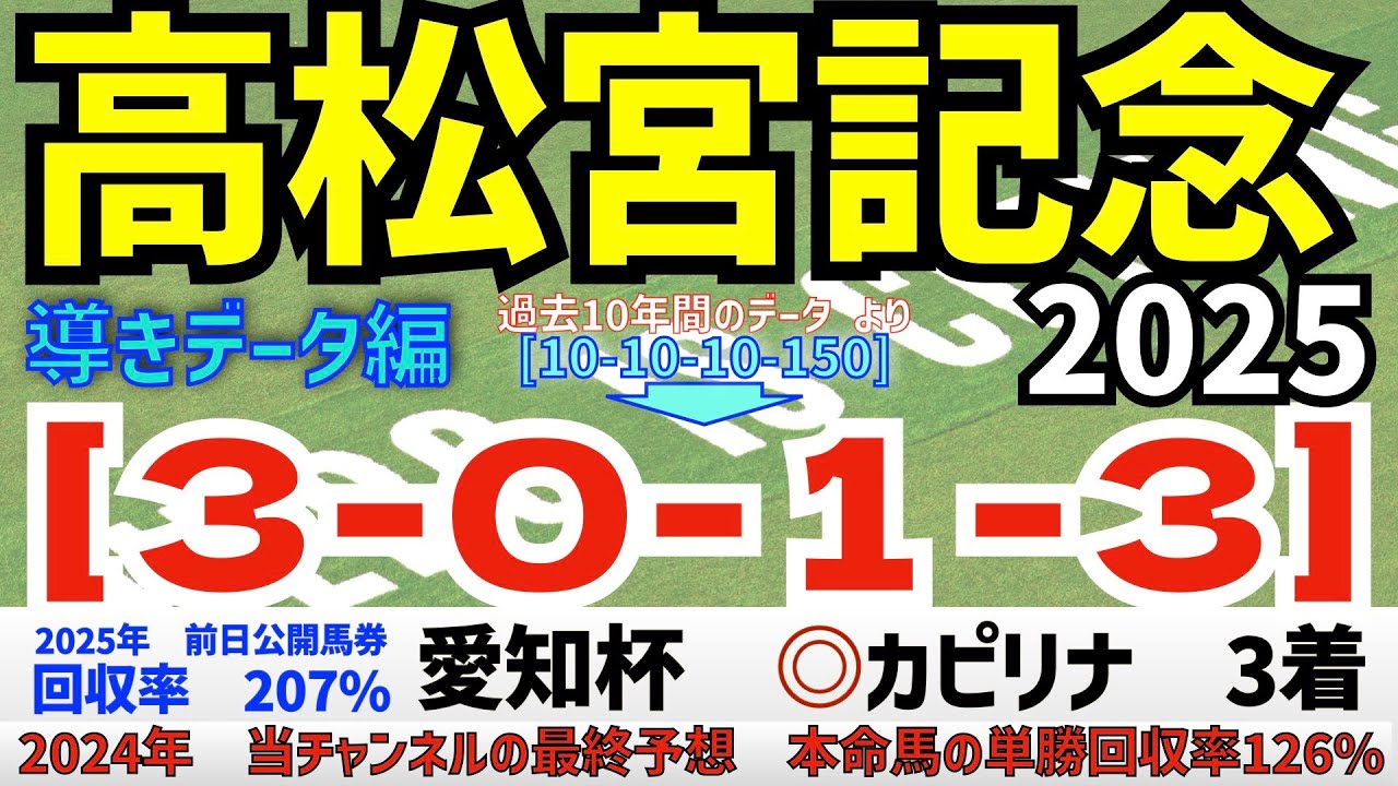 【高松宮記念2025】　導きデータ編　過去10年間のデータから導かれた馬とは！【データ傾向】【競馬予想】