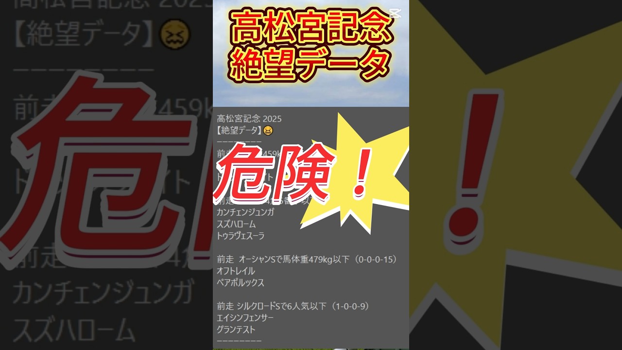 【高松宮記念】 2025　これは危険！【絶望データ】 002 #競馬予想 #shorts #高松宮記念