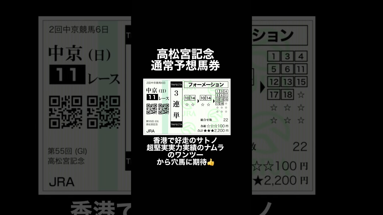 【高松宮記念2025】通常予想馬券！