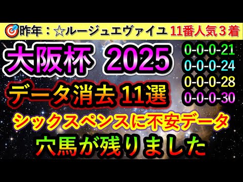 大阪杯2025 【消去データ11選】 1番人気シックスペンスに不安データ　穴馬が残りました