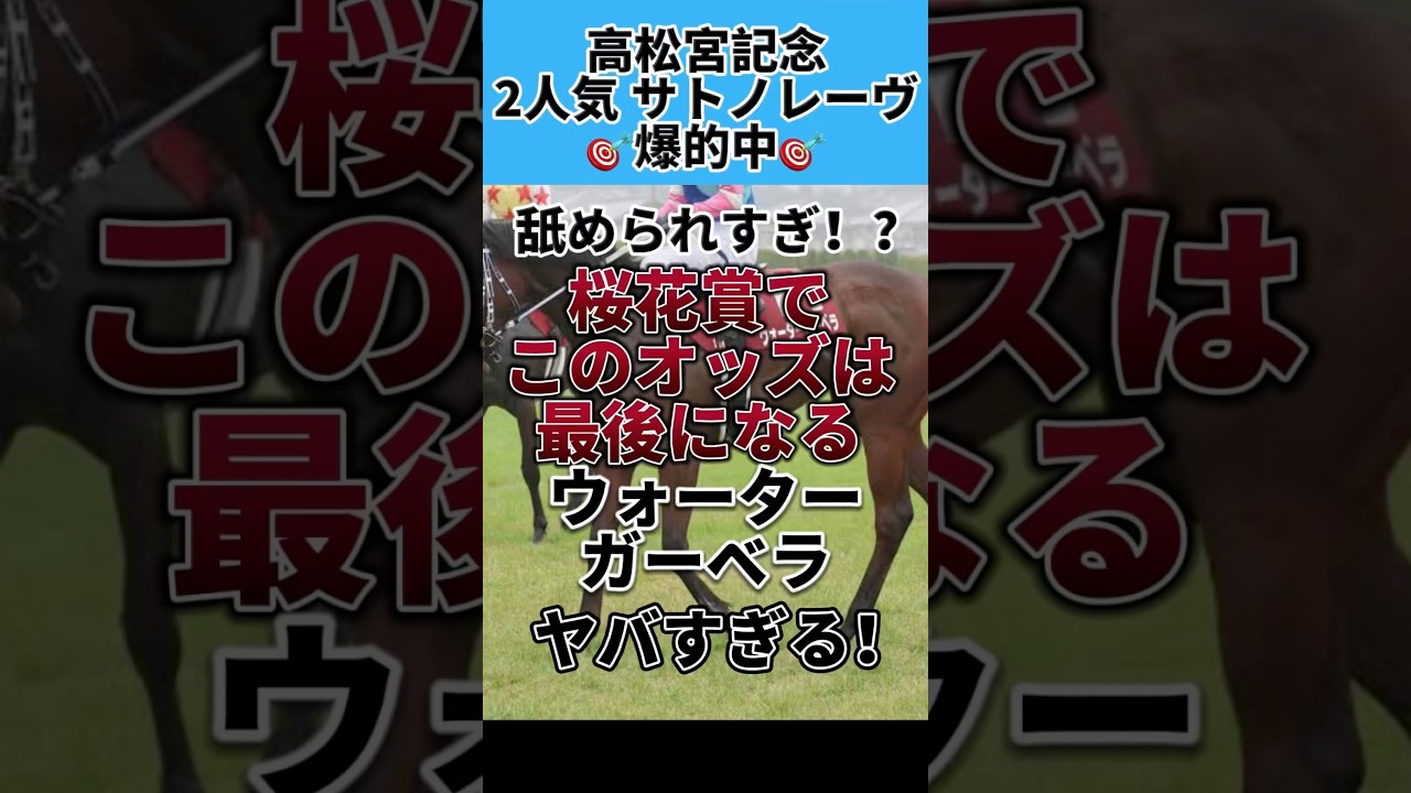 桜花賞はこの馬しか見えない‼️超絶舐められた穴馬ウォーターガーベラ解説#桜花賞2025 #桜花賞 #競馬
