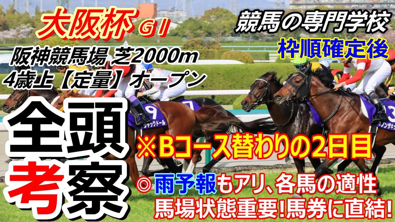 【大阪杯2025】全頭考察 先週はＳ→A→Aで決着