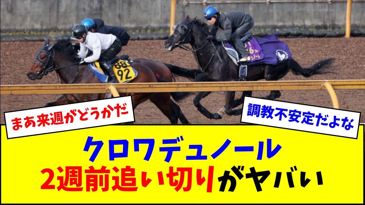 【悲報】クロワデュノールの2週前追い切り、併せ馬で遅れてしまう