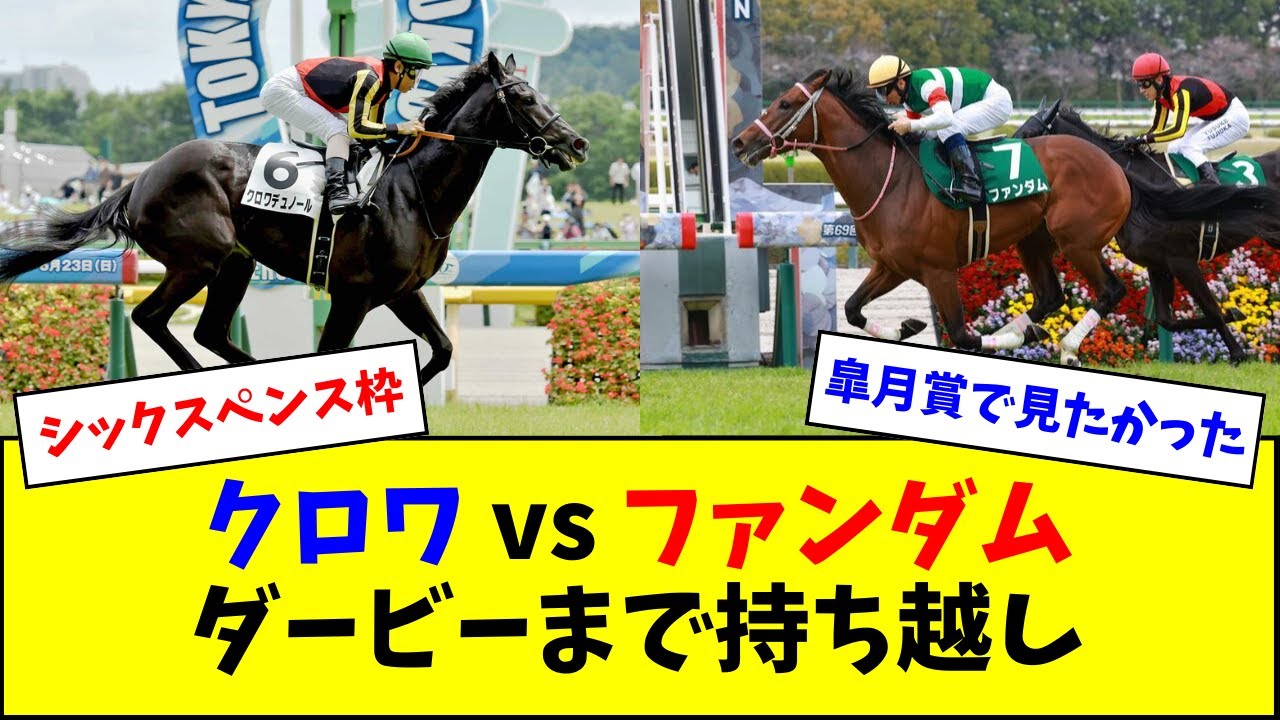 ファンダム、クロワデュノールとの対決はダービーまで持ち越しか