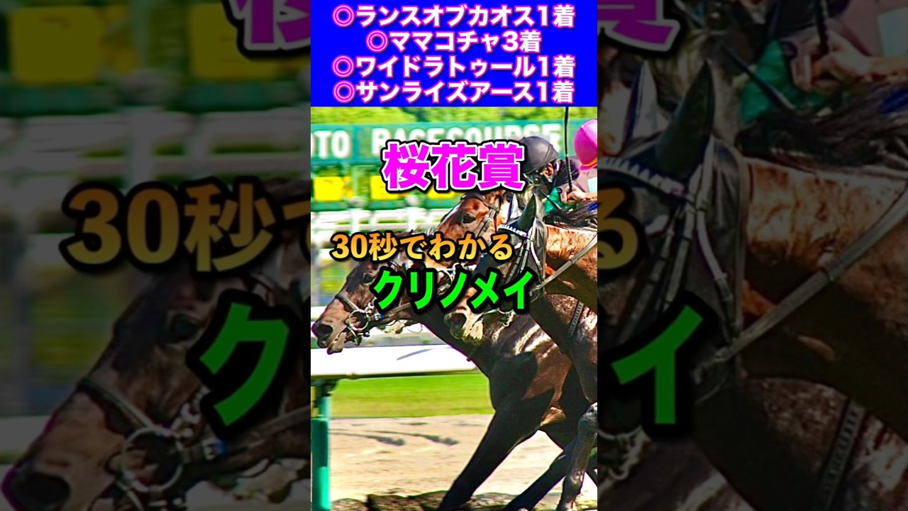 【桜花賞2025】30秒でわかるクリノメイ