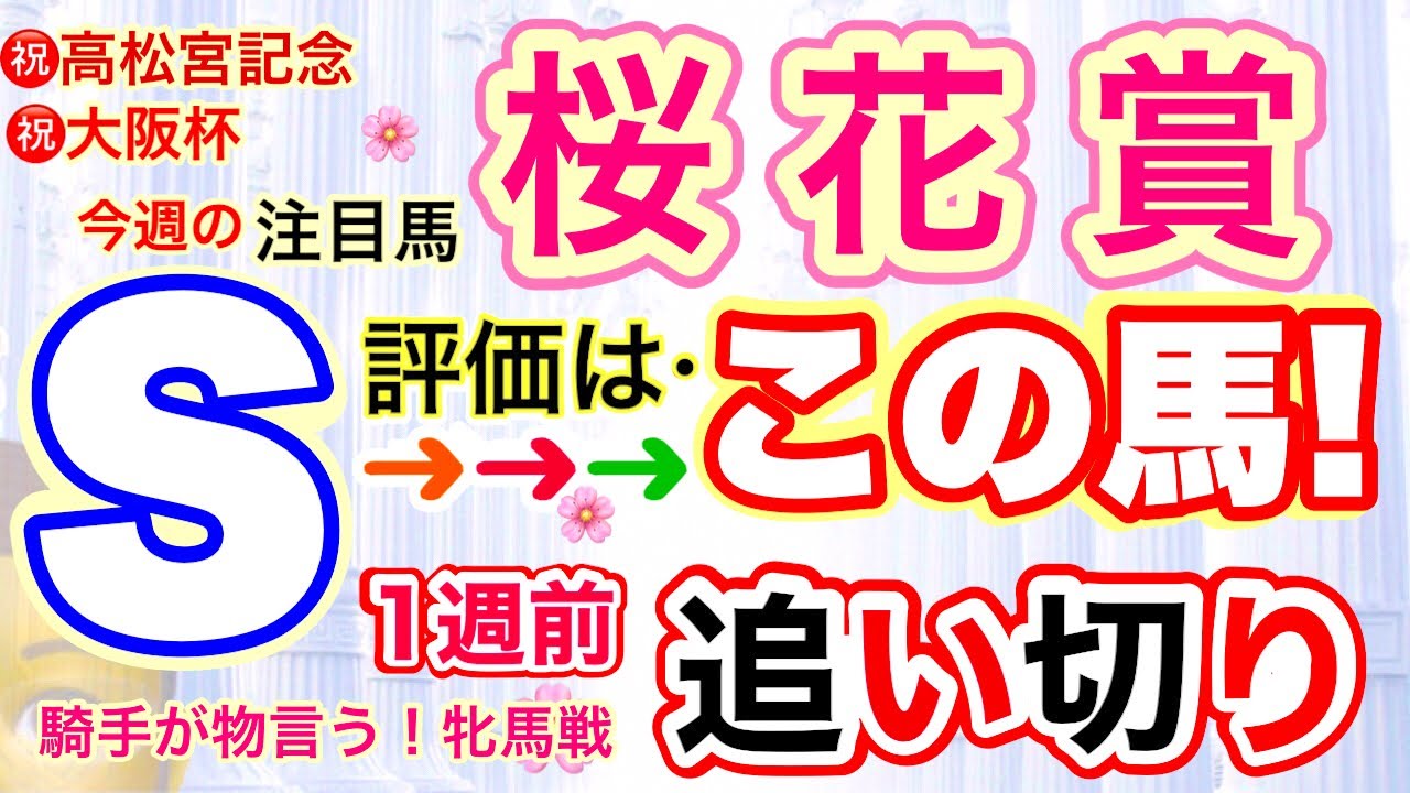 穴党専科❣️【桜花賞2025】しーいちの追い切り評価、今週は牝馬戦まさかのエンブロイダリーにモレイラ騎手！