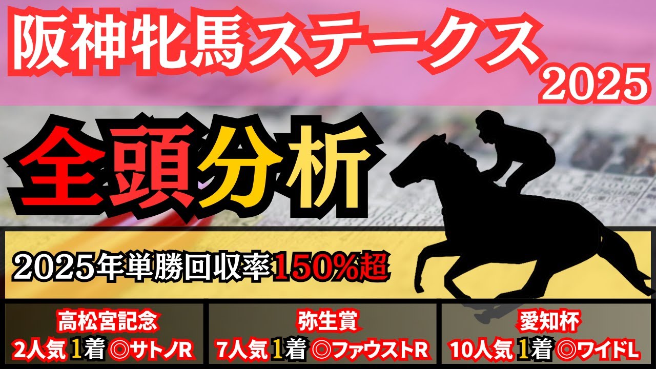 【阪神牝馬ステークス2025】"2025年単勝回収率150超"必ず買う2頭と注目穴馬1頭を含む全14頭を徹底分析！【全頭分析】