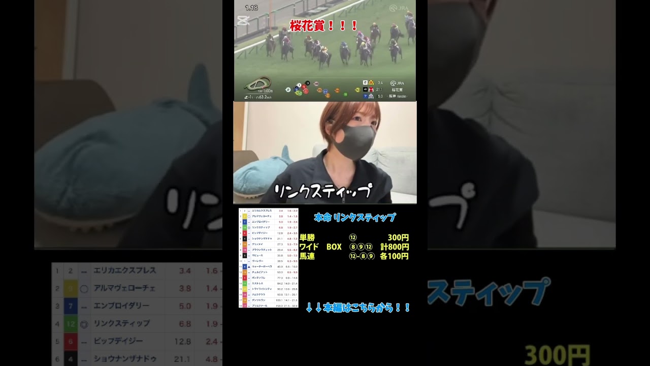 【競馬女子】桜花賞 的中！！！#競馬 #競馬女子 #競馬予想 #桜花賞 #阪神競馬場 #g1 #g2 #horse #馬 #ギャンブル #的中 #皐月賞