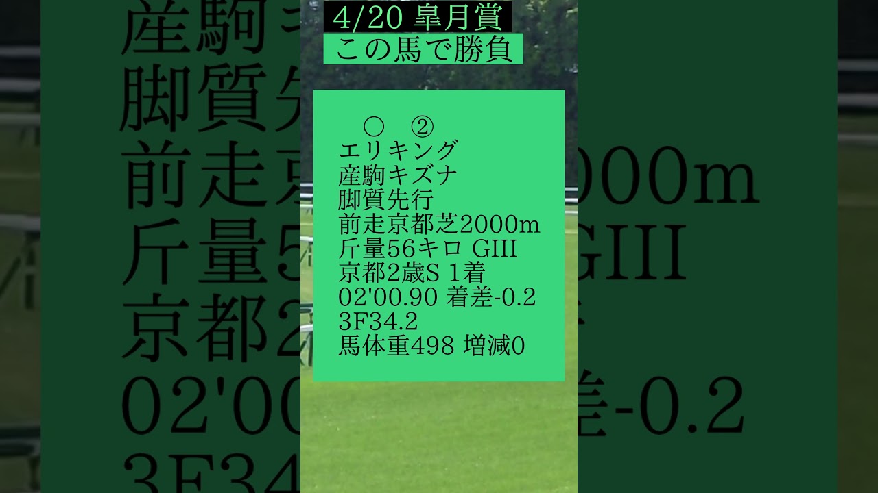 2025皐月賞 この馬で勝負買い目は説明欄＆コメント欄で！#競馬#皐月賞