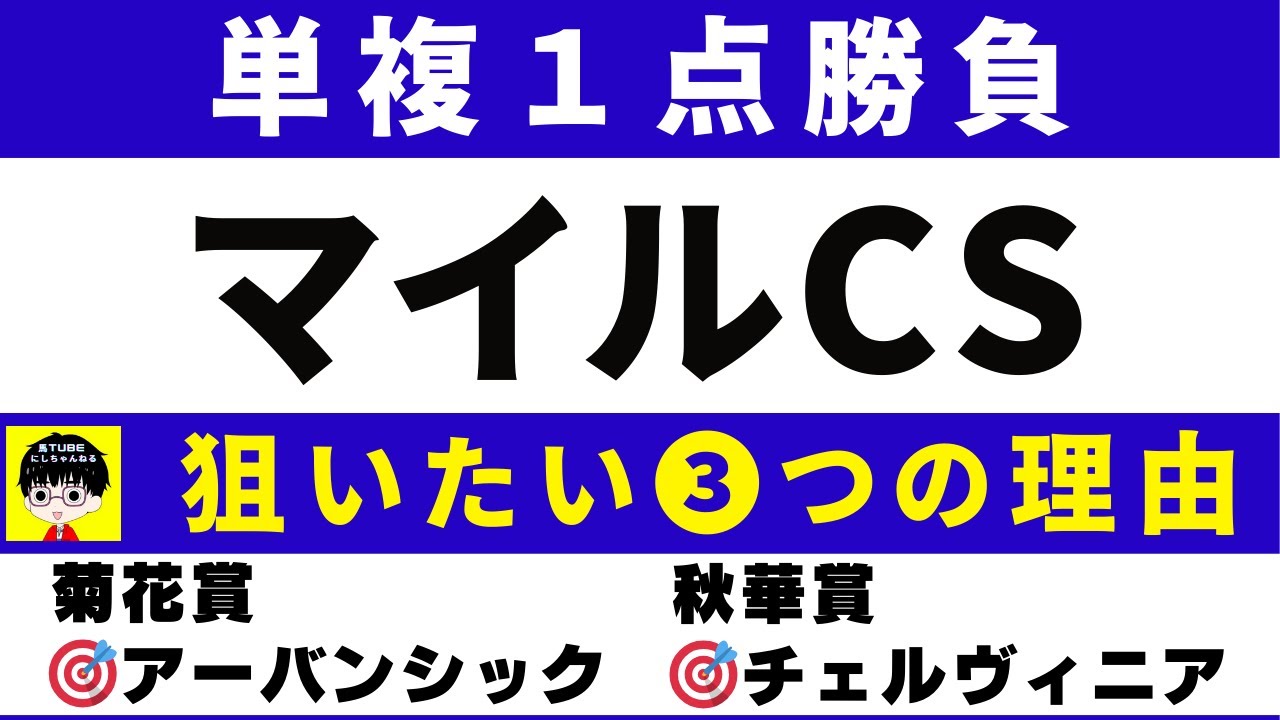 #1787【単複１点勝負 2024　マイルCS】狙いたい３つの理由　ダンチヒ系×リピーターレース　にしちゃんねる 馬Tube