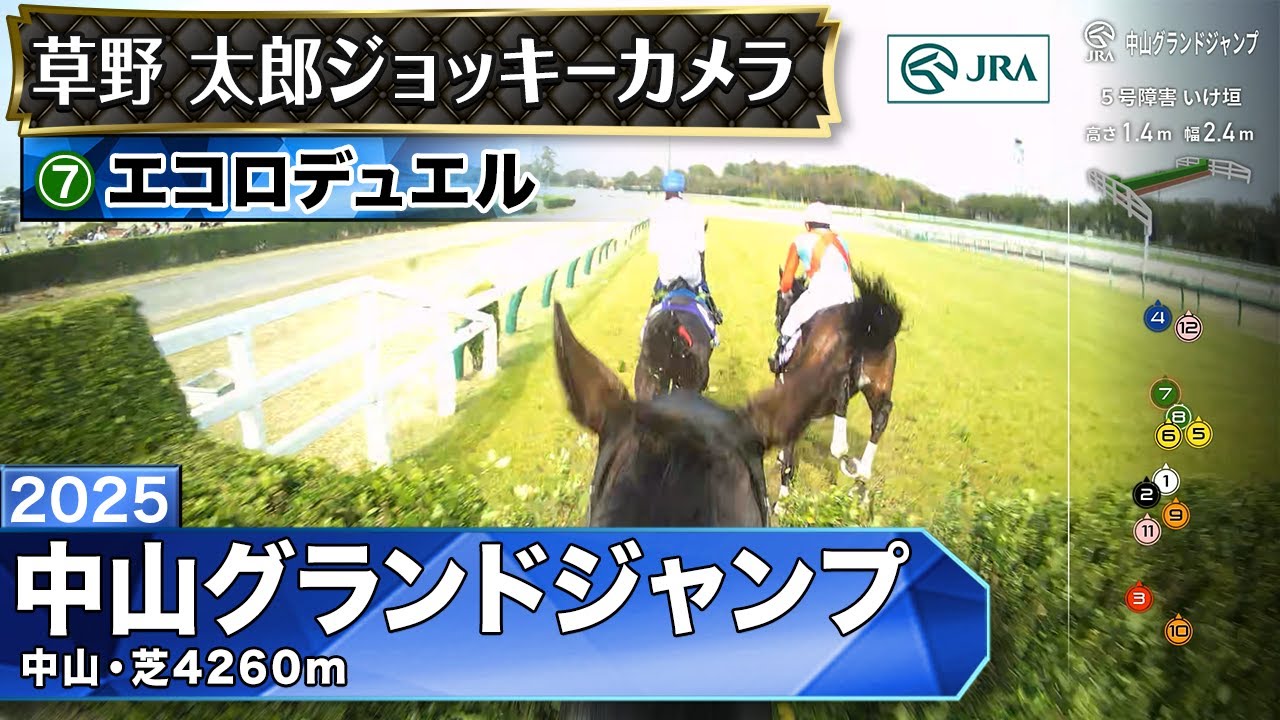 【ジョッキーカメラ】エコロデュエル騎乗の草野太郎騎手ジョッキーカメラ映像｜2025年中山グランドジャンプ｜JRA公式